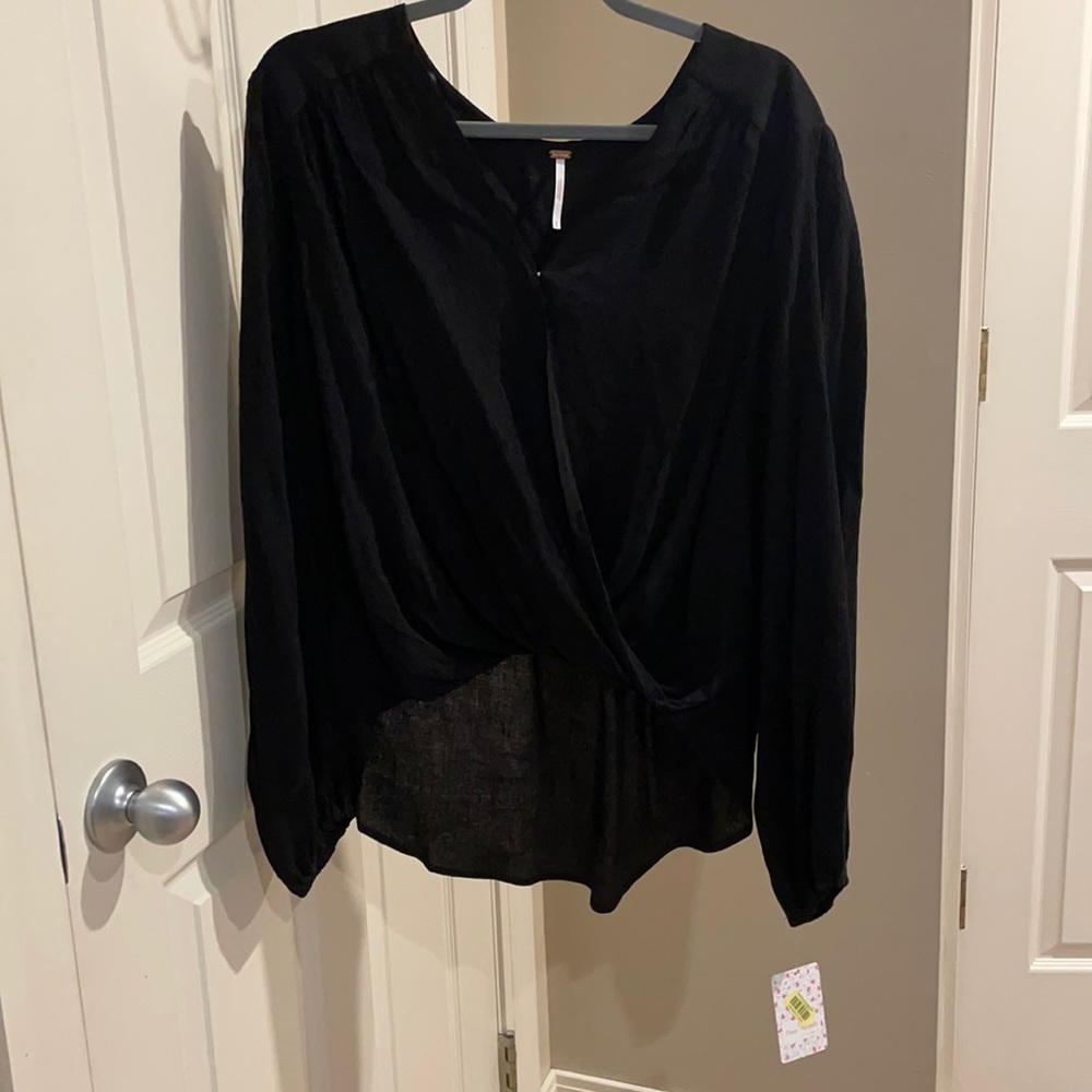 Black Free People Blouse (M) New w/Tags